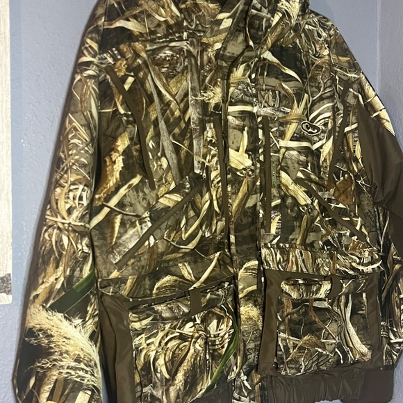 Drake Waterfowl Refuge Jacket Mens Small Realtree Max 5 Magnattach Camo Hunting - Picture 7 of 11